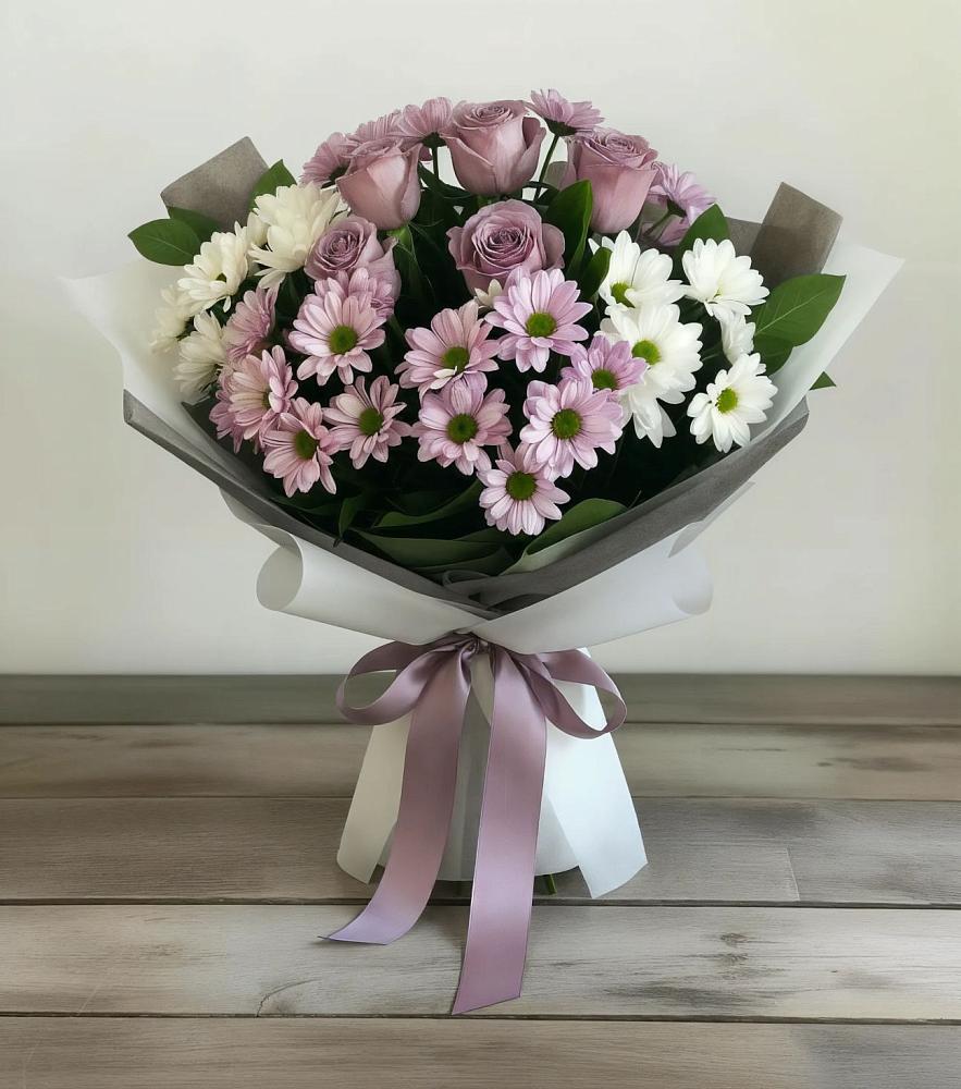 Букет цветов из: Хризантемы и Розы в Кошехабльском