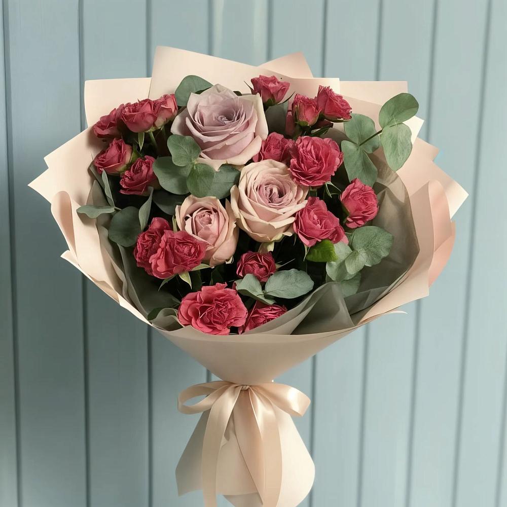 Букет цветов из: Гвоздики и Розы в Кошехабльском