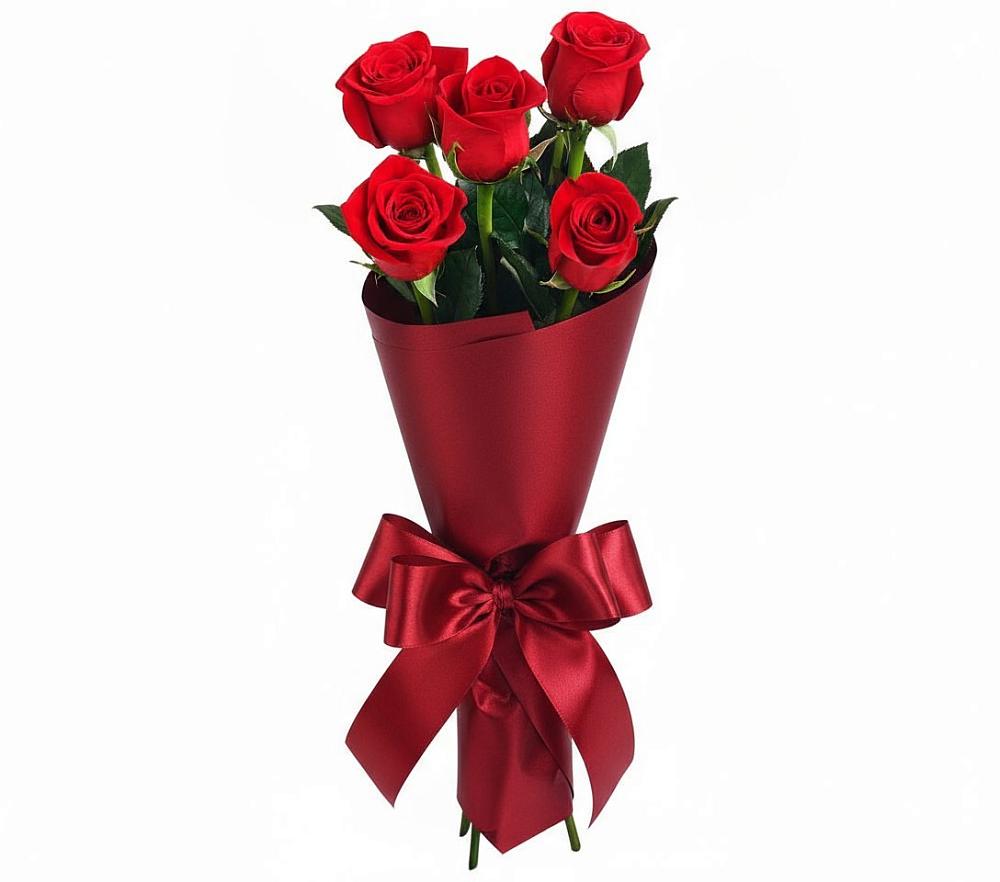 Букет 5 Красных роз Эдлесс Лав в Кошехабльском