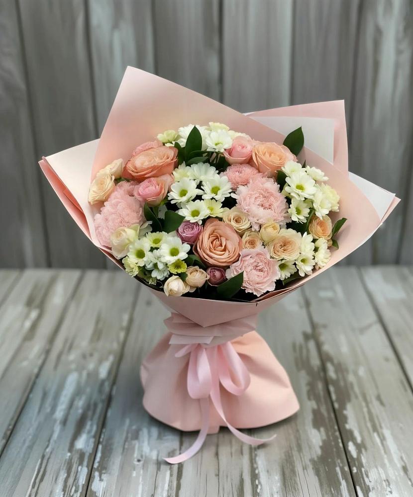 Букет цветов из: Гвоздики, Розы и Хризантемы в Кошехабльском