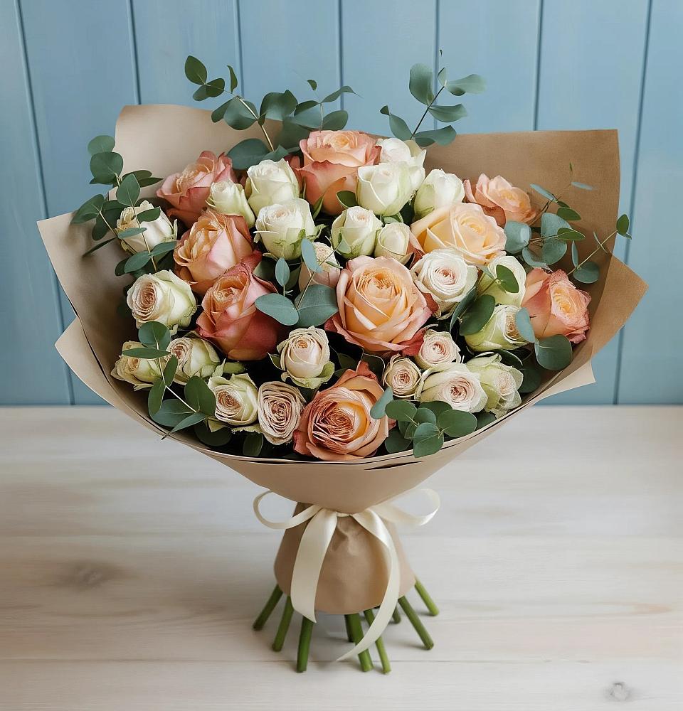 Букет цветов из: Альстромерии и Розы в Кошехабльском