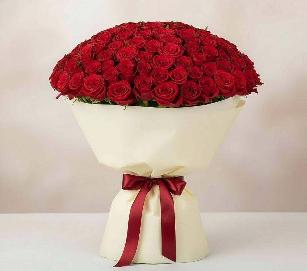 Букет 101 Красная роза Милано в Кошехабльском
