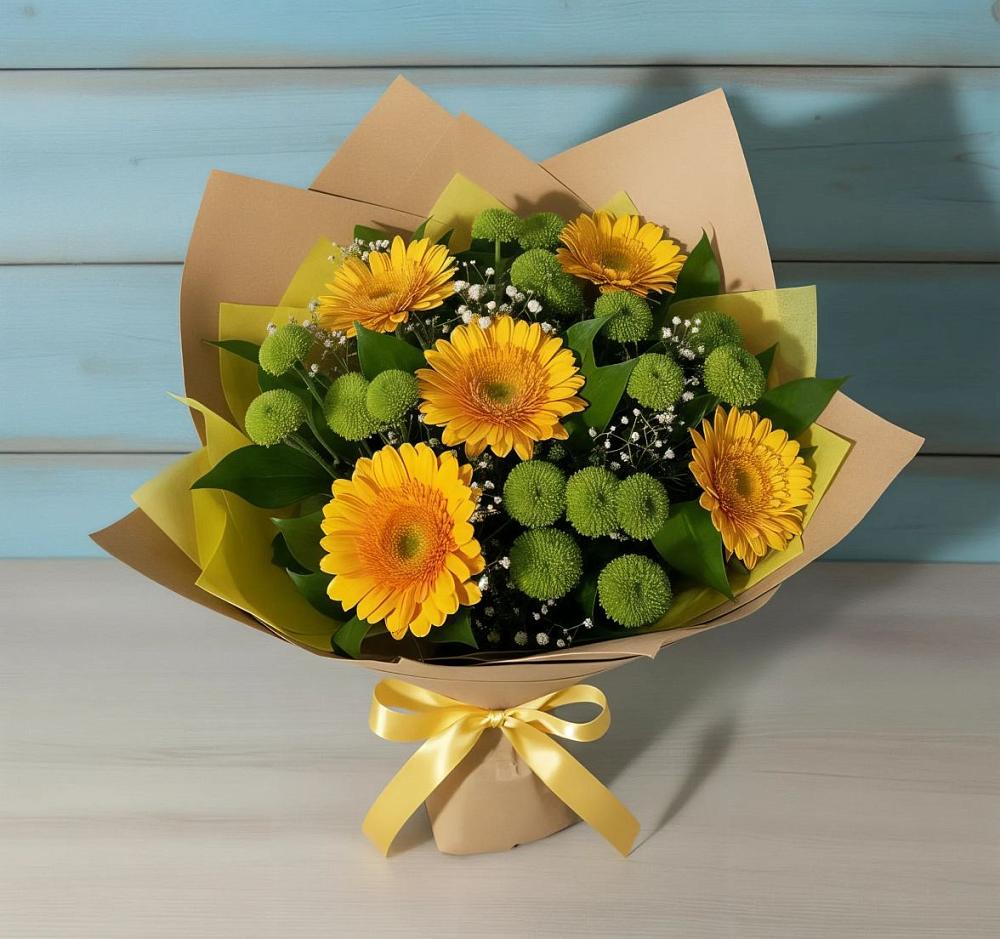 Букет цветов из: Герберы и Хризантемы в Кошехабльском