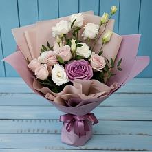 Букет цветов из:  Розы и Лизиантусы в Кошехабльском