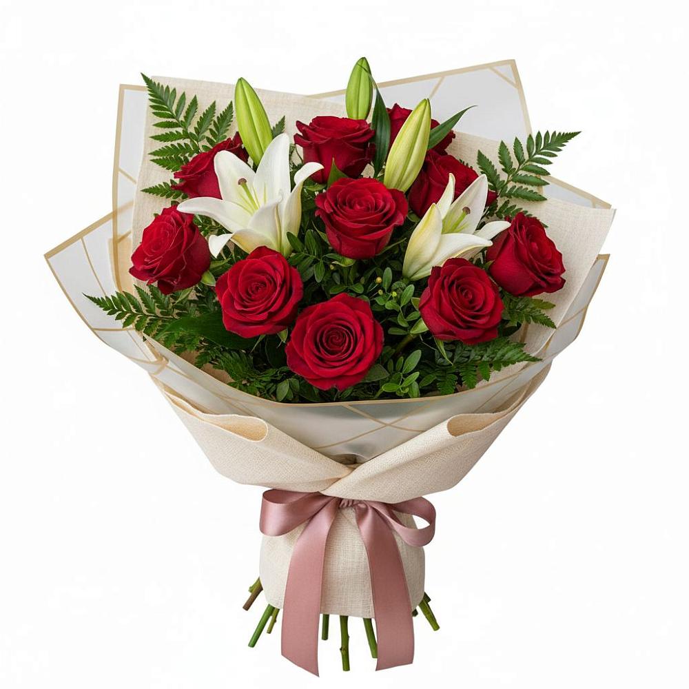 Букет цветов из: Лилии и Розы в Кошехабльском