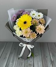 Букет цветов из:  Розы, Герберы и Хризантемы в Кошехабльском