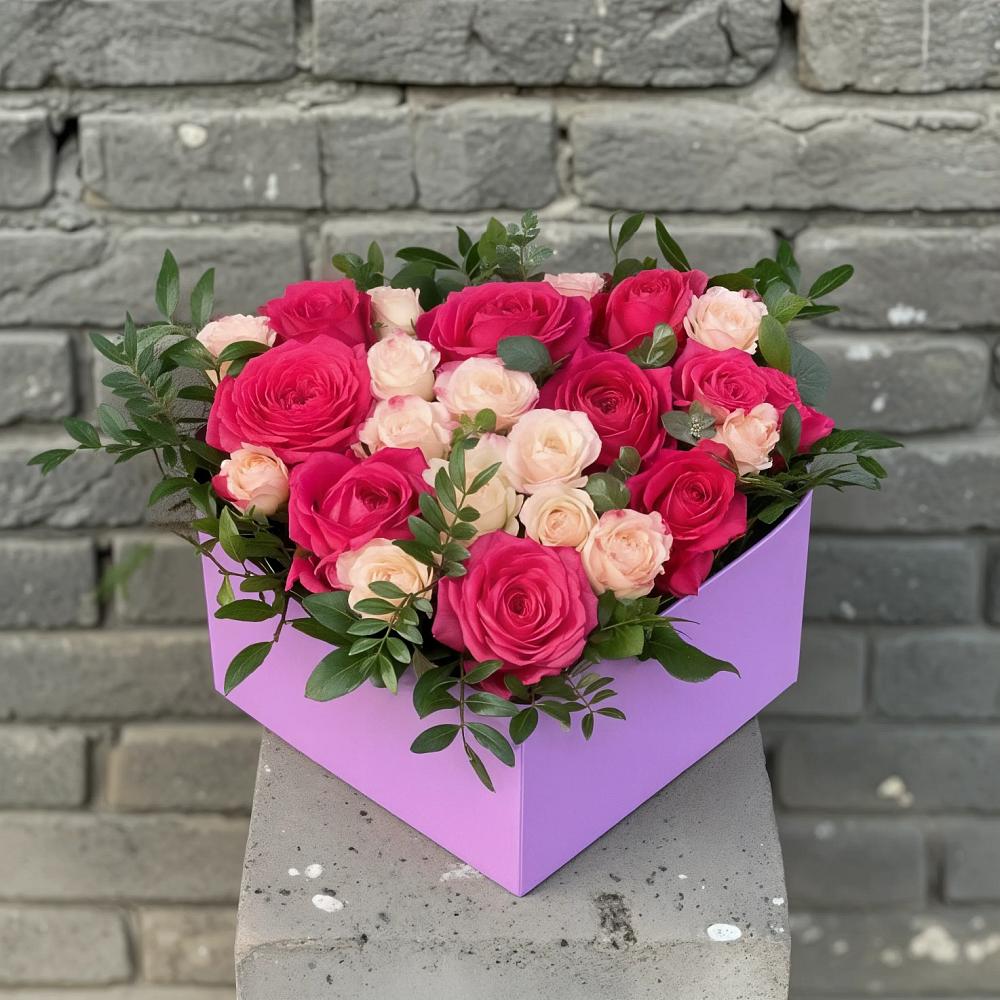 Цветочная композиция из Розы в коробке в Кошехабльском