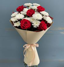 Букет цветов из:  Розы и Хризантемы в Кошехабльском