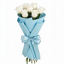 Букет 7 белых роз Проуд в Кошехабльском