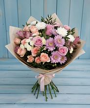 Букет цветов из:  Хризантемы, Розы и Альстромерии в Кошехабльском